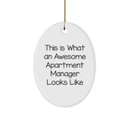 Apartment Manager Gifts from Friends Funny Oval Ornament for Christmas This Is What Awesome Apartment Manager Looks Like