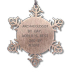 Archaeologist Gifts - Snowflake Ornament Archaeologist by Day, World's Best Dad By Night., Funny Quote Christmas Unique Gifts for Archeologists