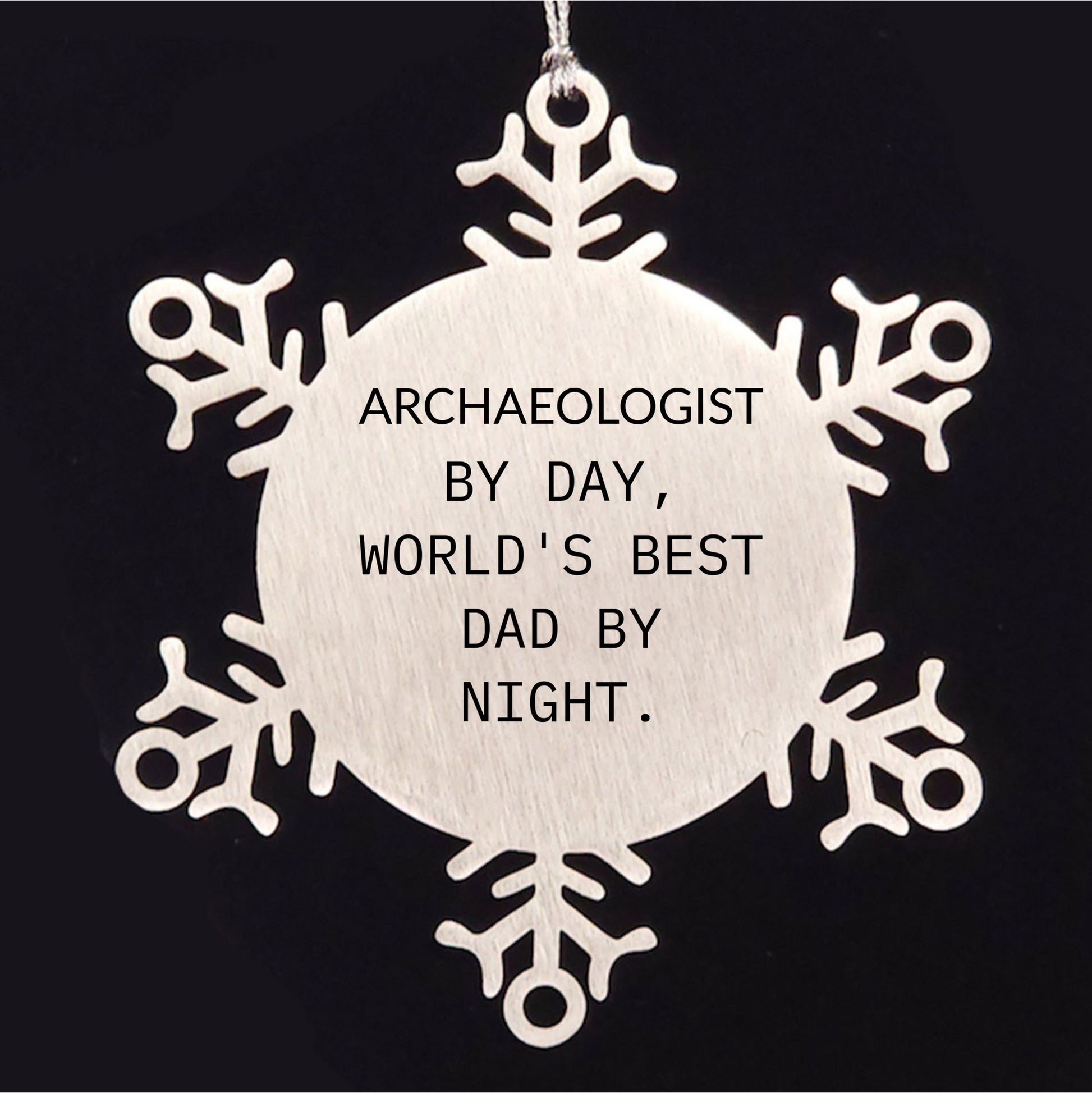 Archaeologist Gifts - Snowflake Ornament Archaeologist by Day, World's Best Dad By Night., Funny Quote Christmas Unique Gifts for Archeologists