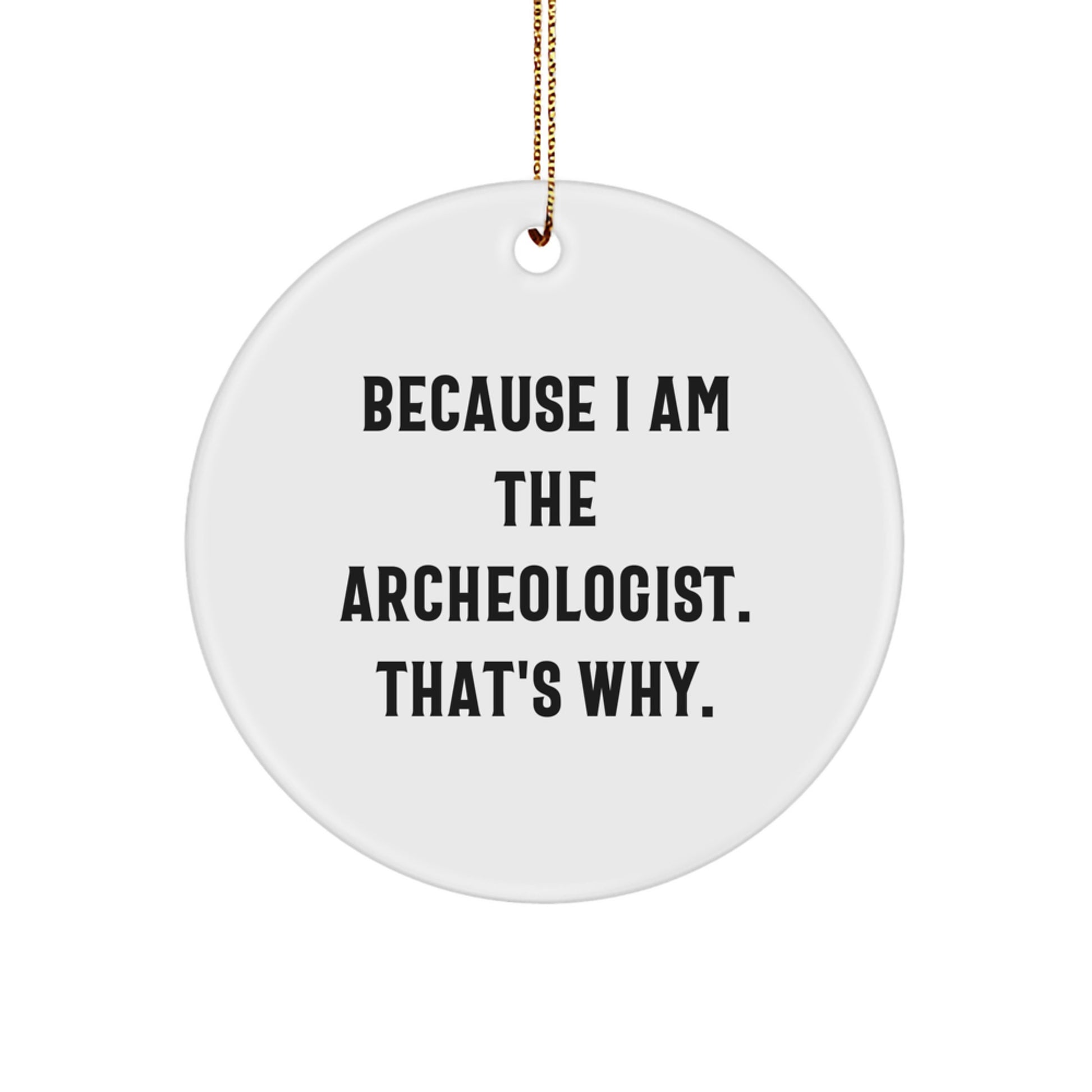 Archeologist Gifts from Friends and Family - Because I Am The Archeologist. That's Why. - Christmas Circle Ornament