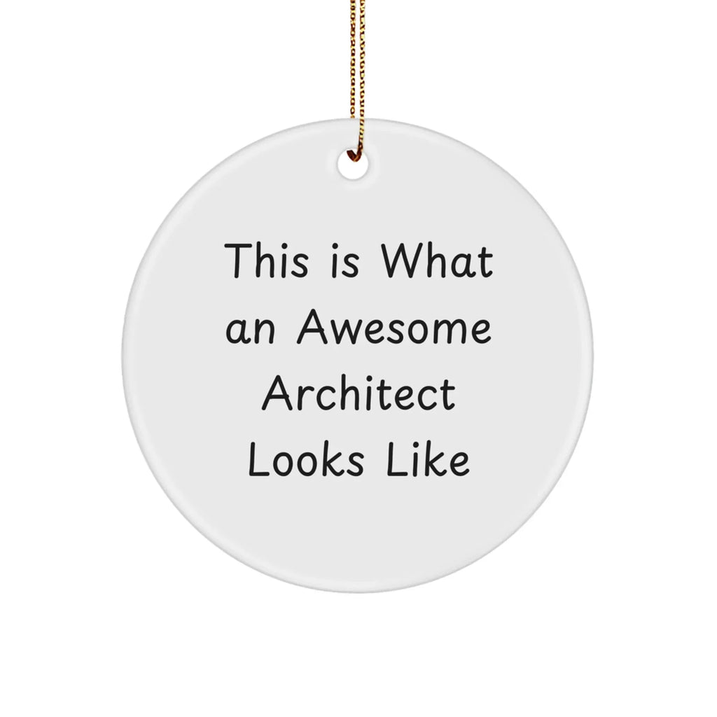 Architect Gifts - Funny Circle Ornament 'This Is What An Awesome Architect Looks Like' - Christmas Unique Gifts from Friends to Family