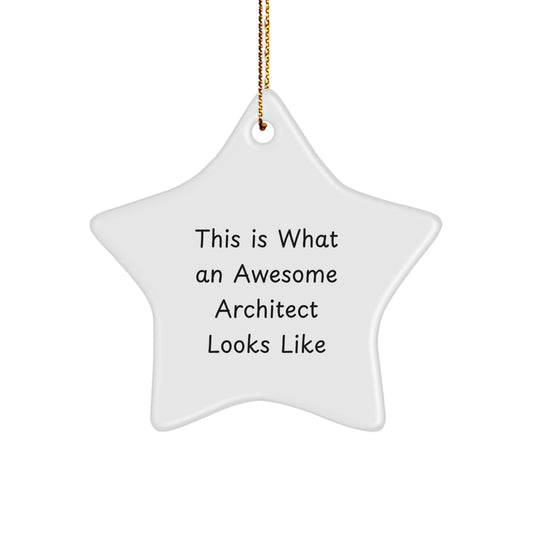 Architect Gifts, This Is What An Awesome Architect Looks Like, Star Ornament, Christmas Unique Gifts from Family to Friends
