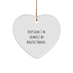 Athletic Trainer Gifts, Funny Heart Ornament, 'Keep Calm, I'm (almost) An Athletic Trainer.' for Men, Women, Friends, Coworkers, Family - Christmas Unique Gifts from Friends, Coworkers, Family