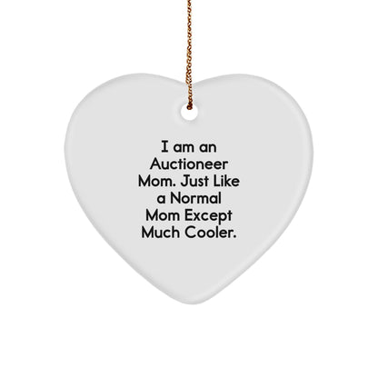 Auctioneer Mom's Heartfelt Gift, Gifts from Mom to Auctioneer, Inspirational Heart Ornament for Christmas