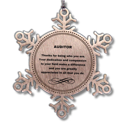 Auditor Snowflake Ornament - Thanks for being who you are - Birthday Christmas Tree Gifts Coworkers Colleague Boss