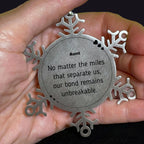 Aunt Long Distance Relationship Gifts, No matter the miles that separate us, Cute Love Snowflake Ornament For Aunt, Birthday Christmas Unique Gifts For Aunt
