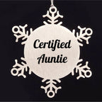 Auntie's Funny Christmas Snowflake Ornament Gifts from Family, Friends, or Coworkers
