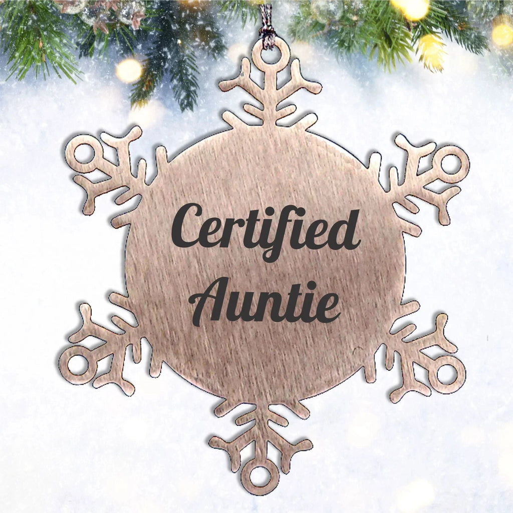 Auntie's Funny Christmas Snowflake Ornament Gifts from Family, Friends, or Coworkers
