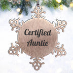 Auntie's Funny Christmas Snowflake Ornament Gifts from Family, Friends, or Coworkers
