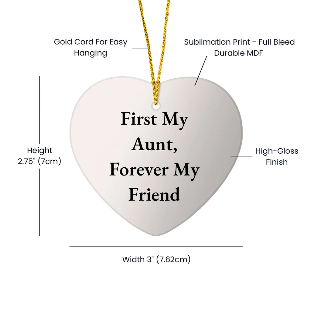 Aunt's Love, Forever My Friend - White Heart Ornament for Aunt's Thoughtful Gift, Gifts from Family, for Aunt, Christmas Ornament