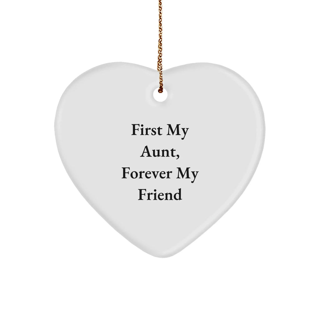 Aunt's Love, Forever My Friend - White Heart Ornament for Aunt's Thoughtful Gift, Gifts from Family, for Aunt, Christmas Ornament