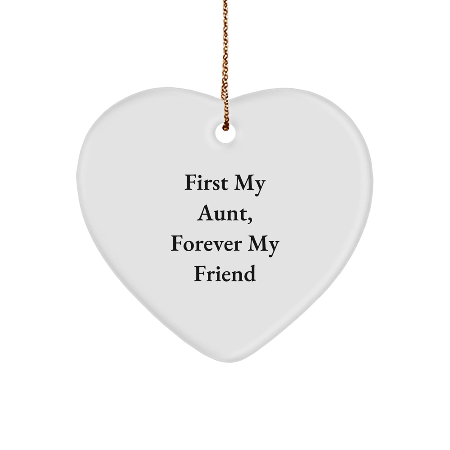Aunt's Love, Forever My Friend - White Heart Ornament for Aunt's Thoughtful Gift, Gifts from Family, for Aunt, Christmas Ornament