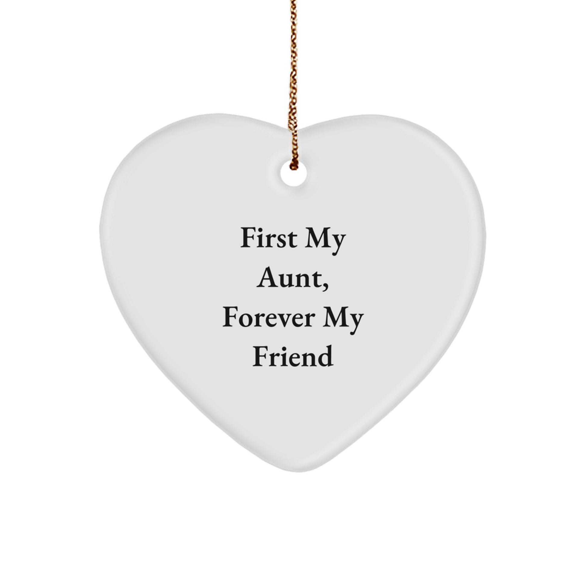 Aunt's Love, Forever My Friend - White Heart Ornament for Aunt's Thoughtful Gift, Gifts from Family, for Aunt, Christmas Ornament