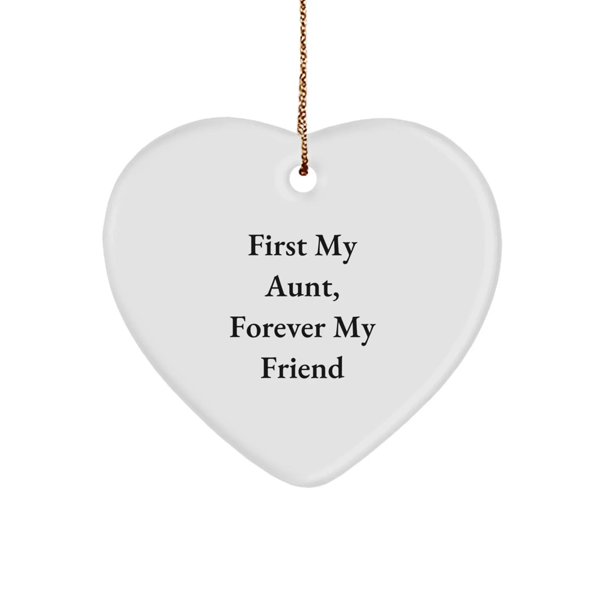 Aunt's Love, Forever My Friend - White Heart Ornament for Aunt's Thoughtful Gift, Gifts from Family, for Aunt, Christmas Ornament