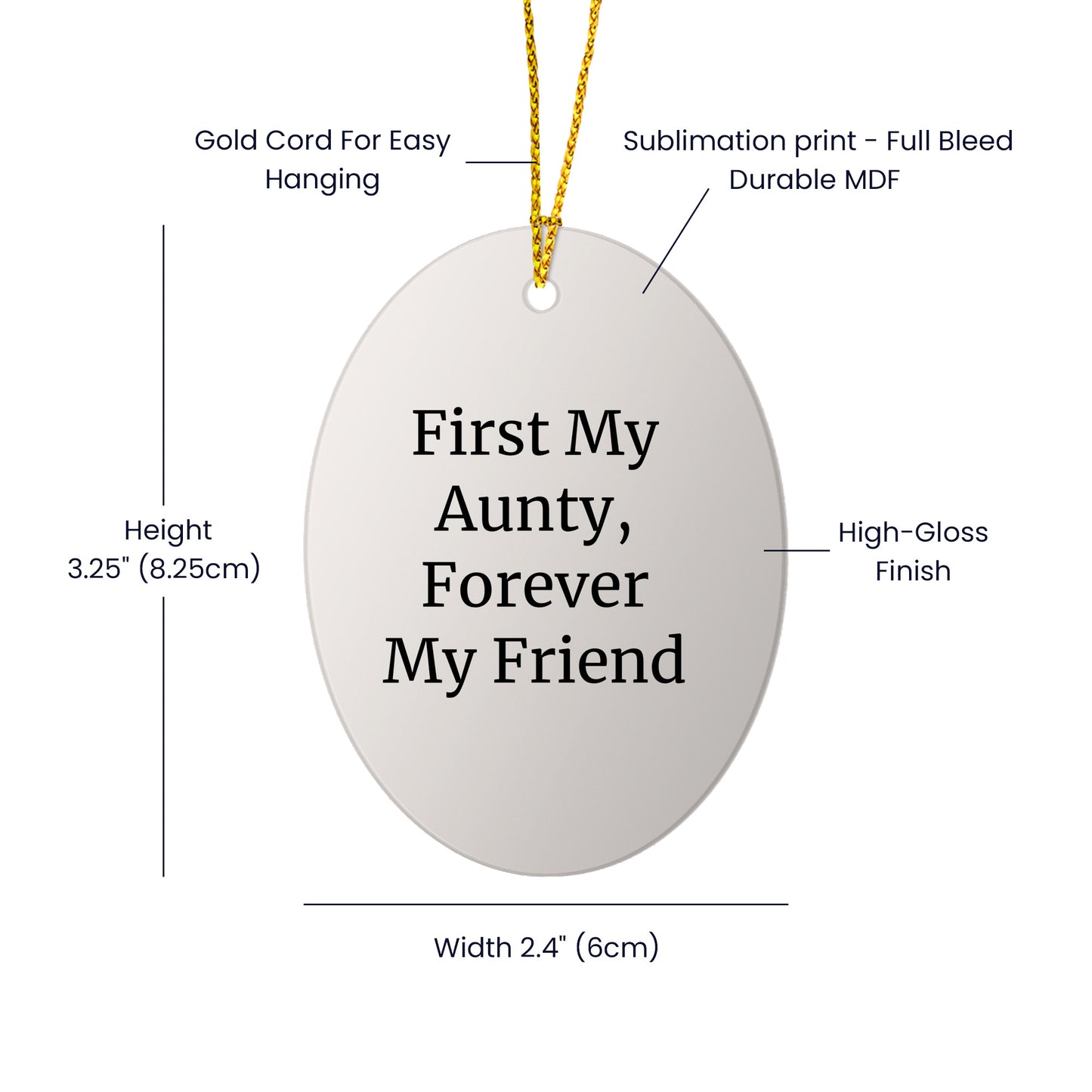 Aunty Gifts, First My Aunty, Forever My Friend Oval Ornament, Gifts from Family, Gifts for Aunty, Christmas Unique