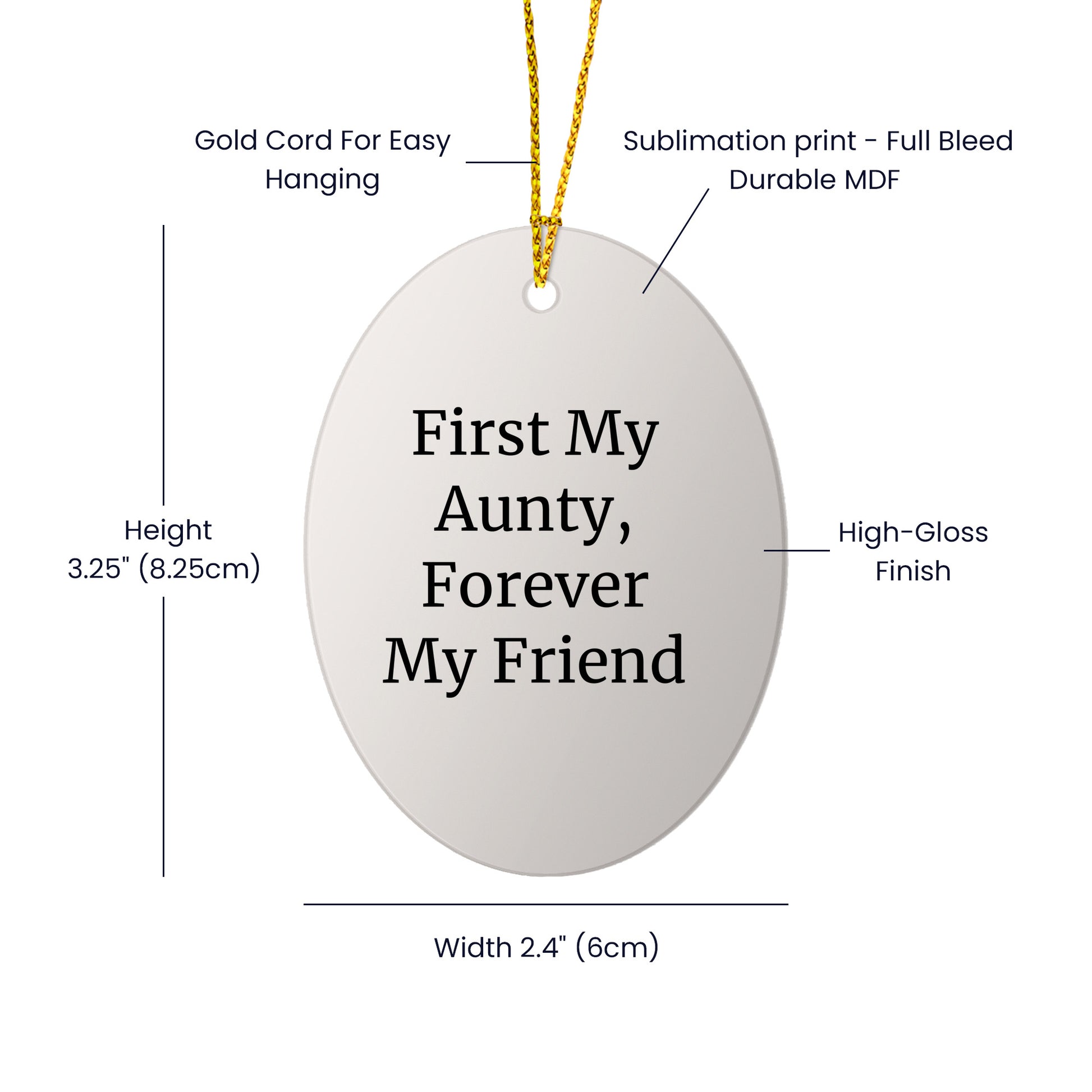 Aunty Gifts, First My Aunty, Forever My Friend Oval Ornament, Gifts from Family, Gifts for Aunty, Christmas Unique