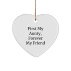 Aunty Heart Ornament with 'First My Aunty, Forever My Friend' Quote for Christmas