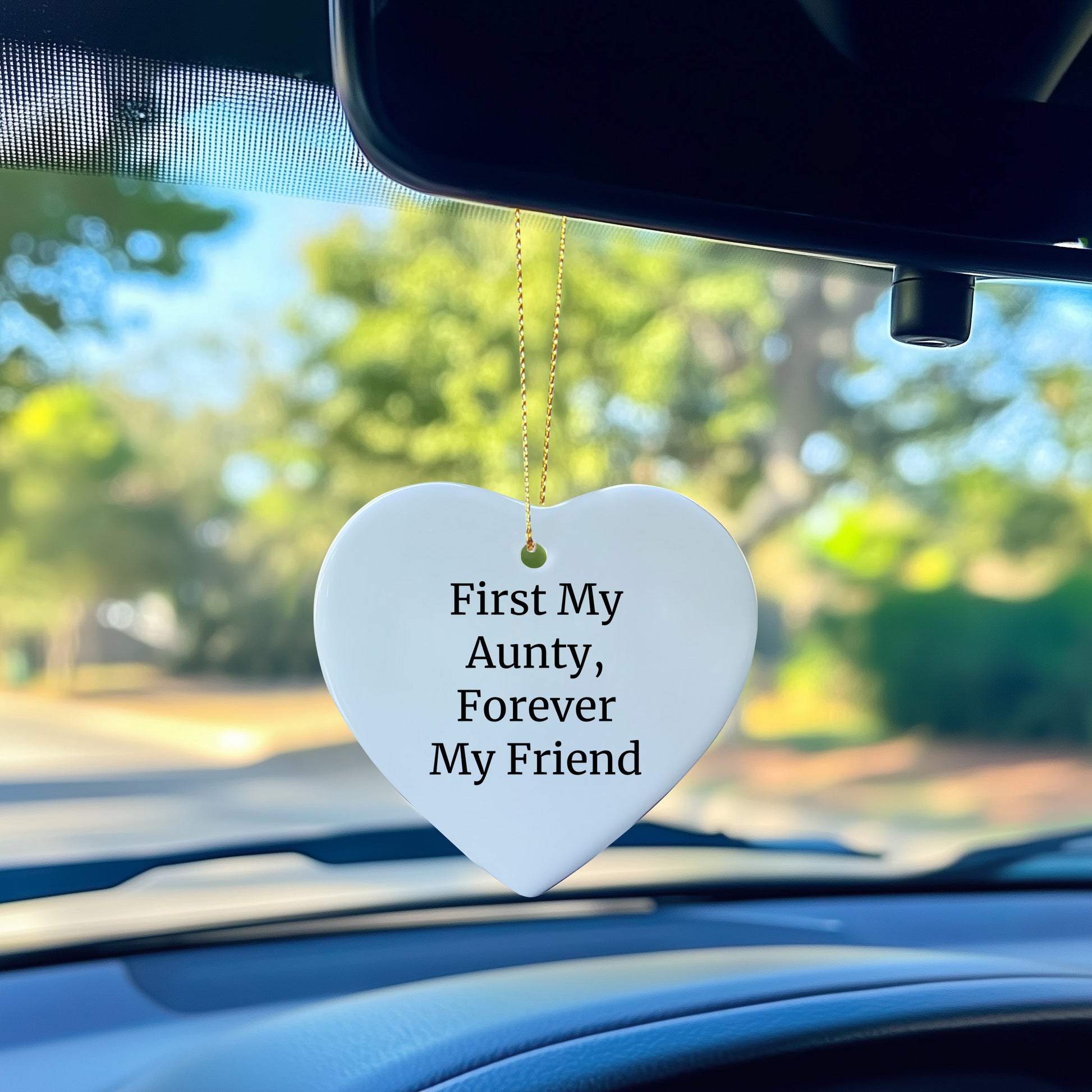 Aunty Gifts from Men, Heart Ornament with 'First My Aunty, Forever My Friend' Quote for Christmas