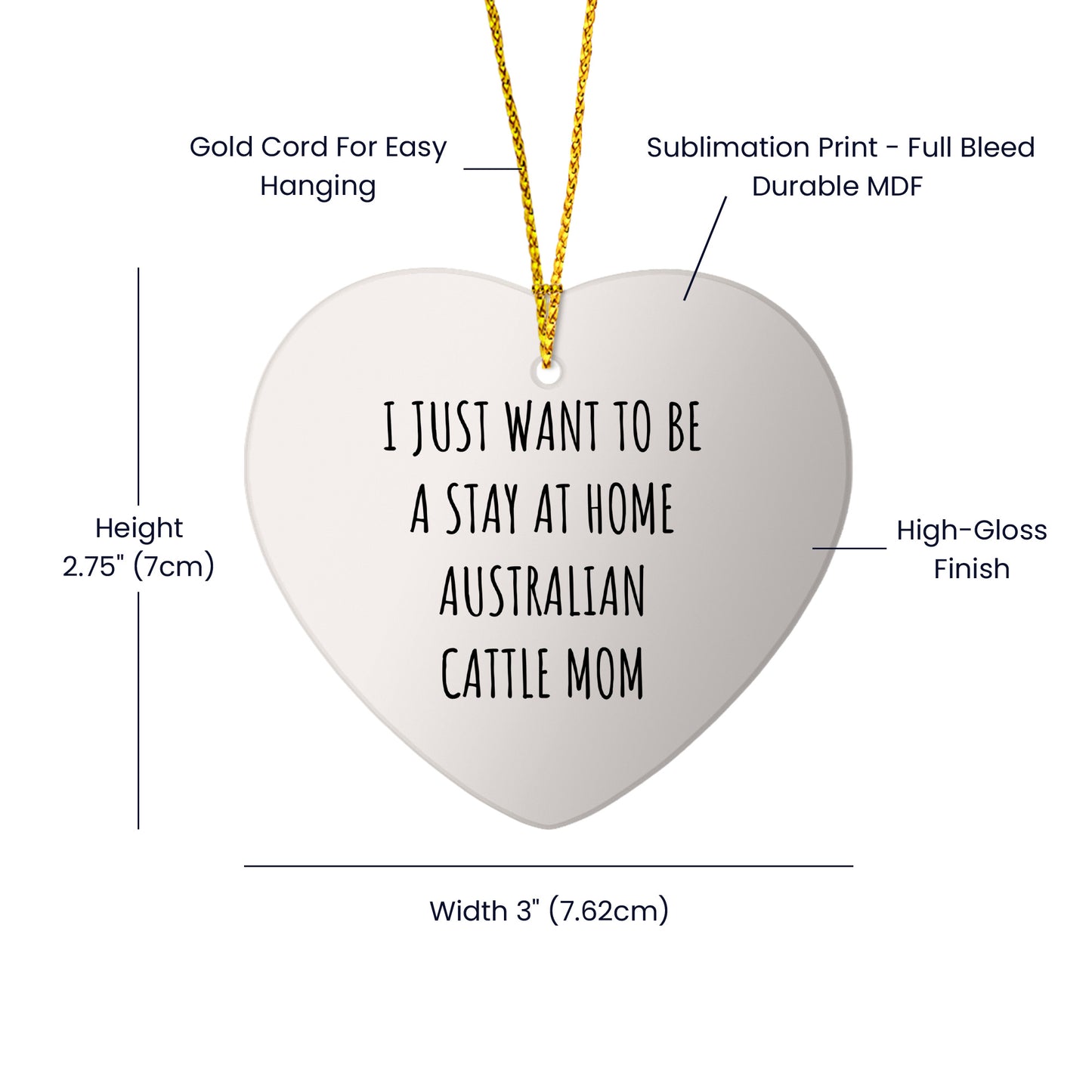 Australian Cattle Dog Mom Gifts: Funny Christmas Ornament for Australian Cattle Dog Lovers, Stay at Home Australian Cattle Mom Inspiration, Unique Circle Ornament Gifts