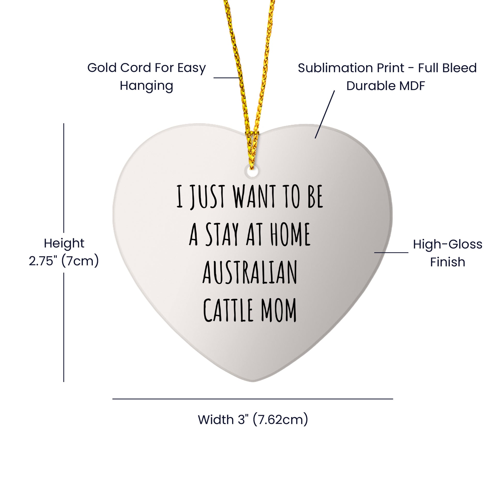 Australian Cattle Dog Mom Gifts: Funny Christmas Ornament for Australian Cattle Dog Lovers, Stay at Home Australian Cattle Mom Inspiration, Unique Circle Ornament Gifts