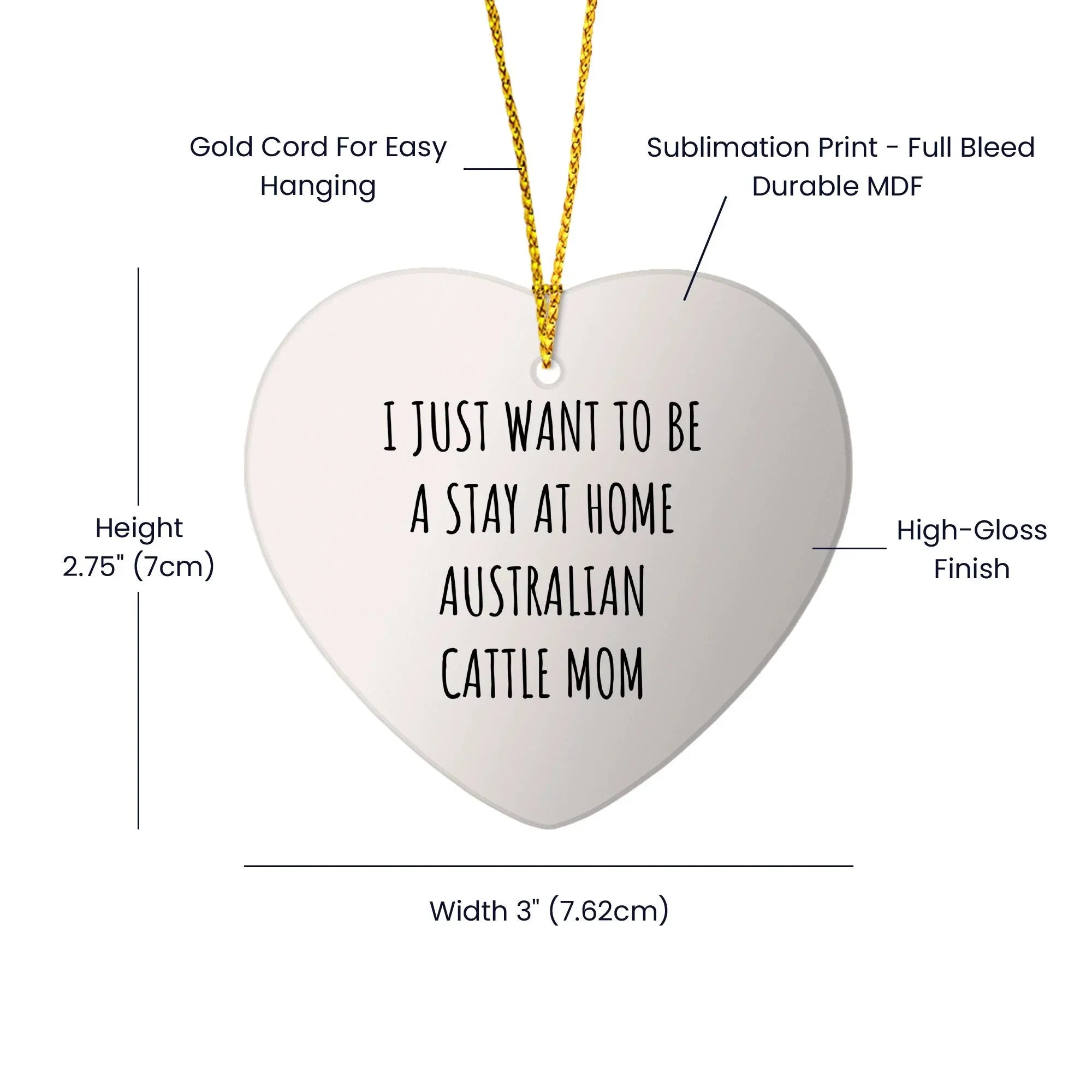 Australian Cattle Dog Mom Gifts: Funny Christmas Ornament for Australian Cattle Dog Lovers, Stay at Home Australian Cattle Mom Inspiration, Unique Circle Ornament Gifts