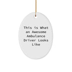 Awesome Ambulance Driver Oval Ornament Gifts from Family, Friends, Coworkers - This Is What An Awesome Ambulance Driver Looks Like, Christmas Unique Gifts