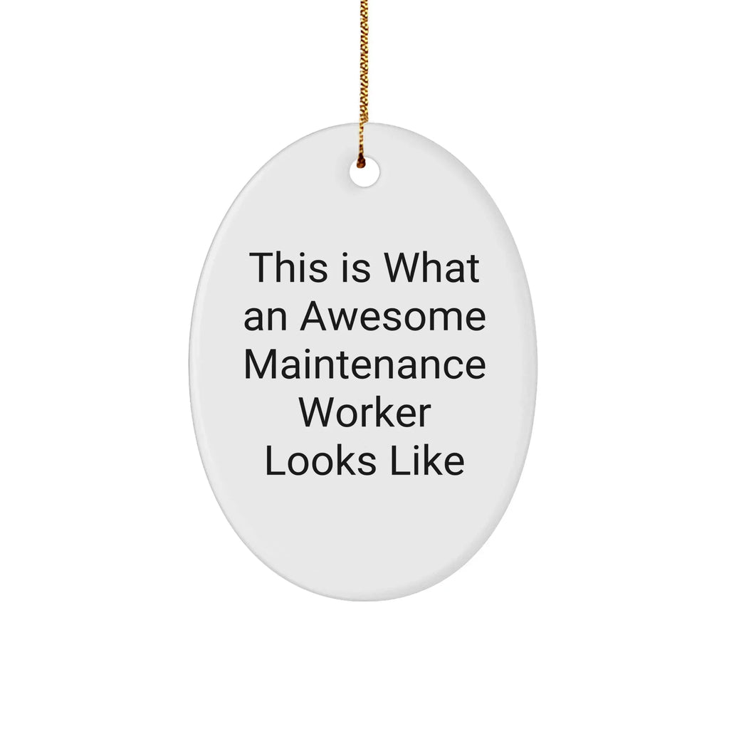Awesome Maintenance Worker Gifts, Oval Ornament with Funny Quote, From Men to Family, Christmas Unique