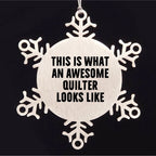 Awesome Quilter Snowflake Shatterproof Premium Stainless Steel Christmas Tree Ornament Gifts for Quilters