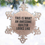 Awesome Quilter Snowflake Shatterproof Premium Stainless Steel Christmas Tree Ornament Gifts for Quilters