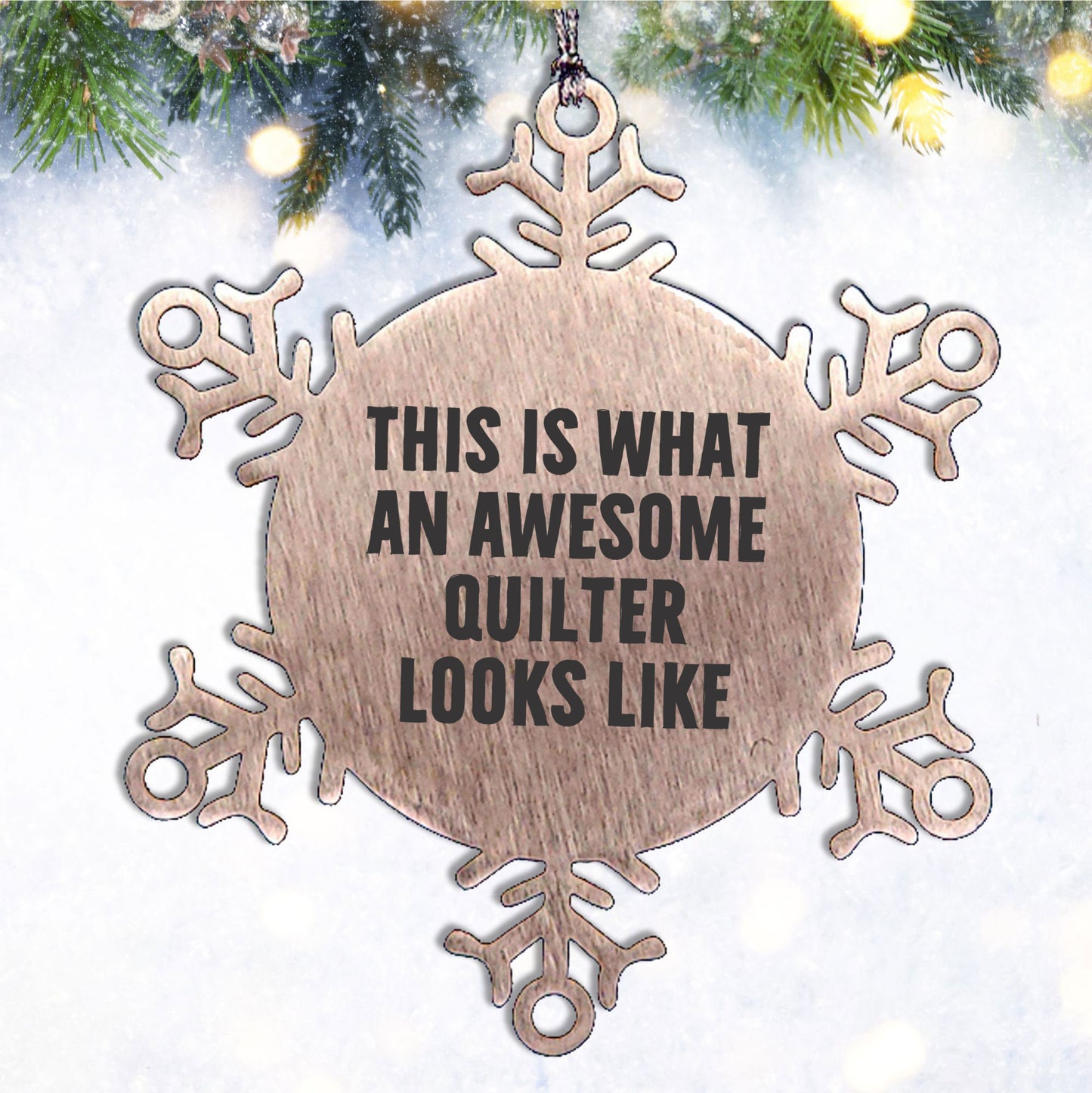 Awesome Quilter Snowflake Shatterproof Premium Stainless Steel Christmas Tree Ornament Gifts for Quilters