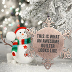 Awesome Quilter Snowflake Shatterproof Premium Stainless Steel Christmas Tree Ornament Gifts for Quilters