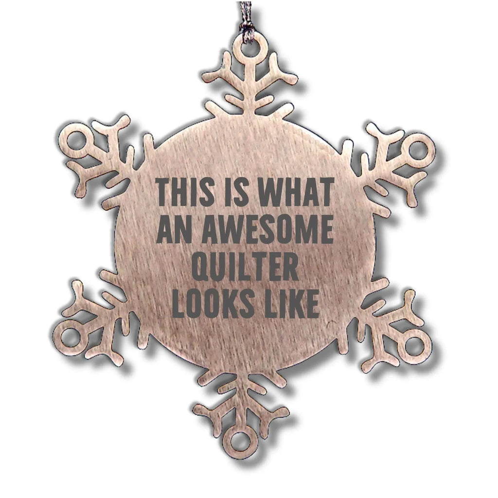 Awesome Quilter Snowflake Shatterproof Premium Stainless Steel Christmas Tree Ornament Gifts for Quilters