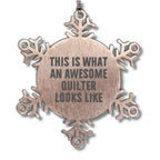 Awesome Quilter Snowflake Shatterproof Premium Stainless Steel Christmas Tree Ornament Gifts for Quilters
