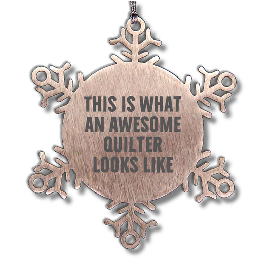 Awesome Quilter Snowflake Shatterproof Premium Stainless Steel Christmas Tree Ornament Gifts for Quilters