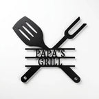 Personalized Grill Metal Wall Art – Custom BBQ Sign – Outdoor Kitchen Decor – Gift for Dad, Grandpa, BBQ Lover