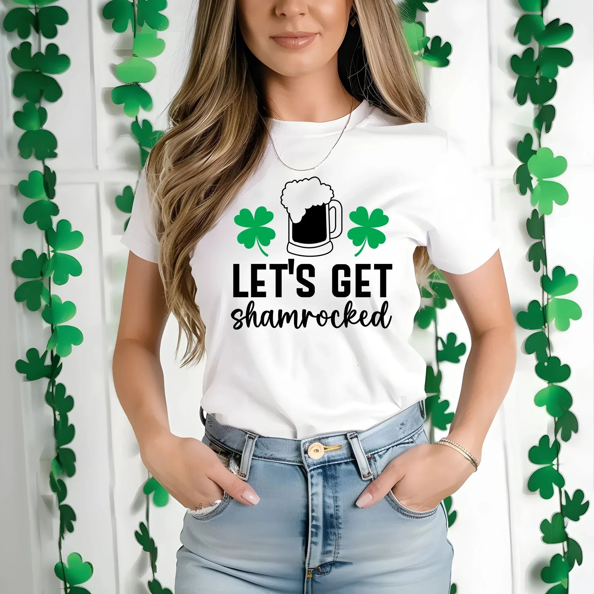 Let's Get Shamrocked St. Patrick’s Day T-Shirt – Funny Irish Drinking Tee for Men & Women – Unisex Cotton Crew Neck