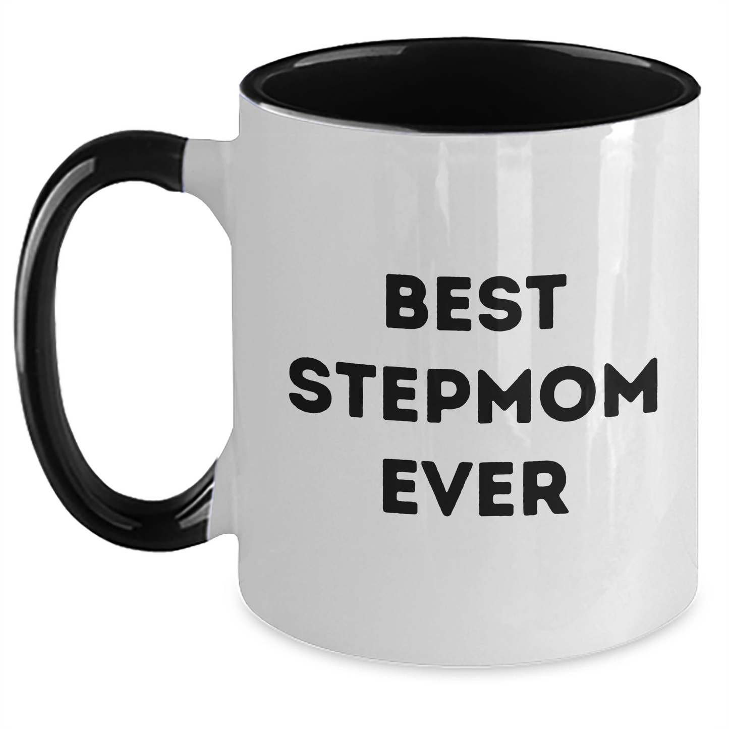 Funny Stepmom Gifts Ever - Best Stepmom Ever Quote on Two Tone Coffee Mug, Gifts from Family to Stepmom, Father's Day Unique Gifts for Stepmom - Main
