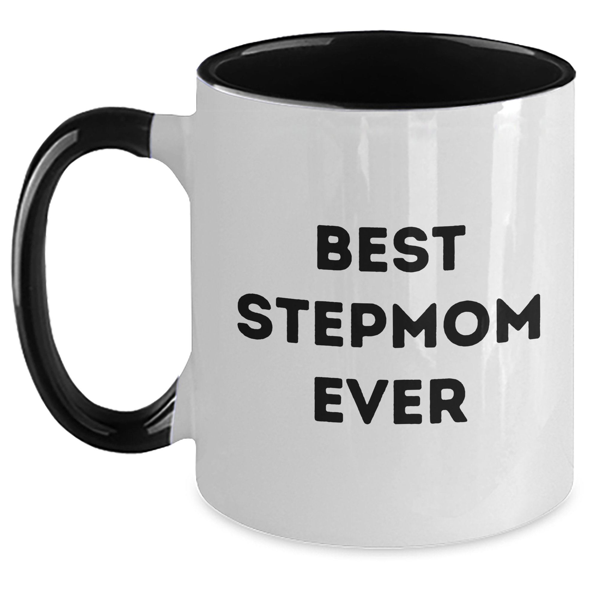 Funny Stepmom Gifts Ever - Best Stepmom Ever Quote on Two Tone Coffee Mug, Gifts from Family to Stepmom, Father's Day Unique Gifts for Stepmom