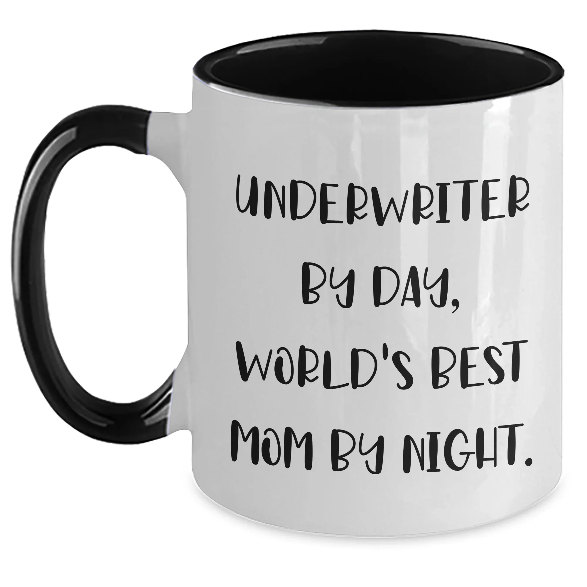 Underwriter Humor Two Tone Coffee Mug, Funny Gifts from Men, Unique Father's Day Unique Gifts for Underwriter