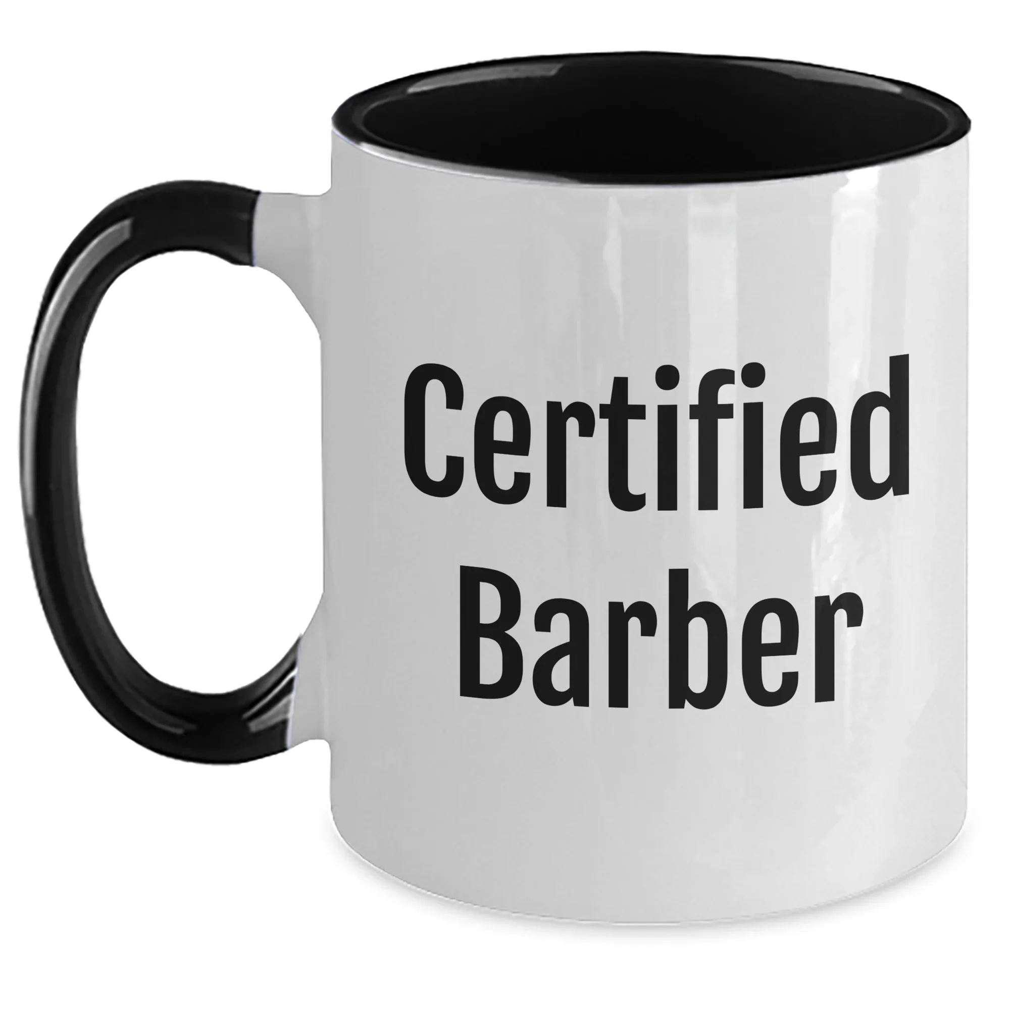 Funny Certified Barber Gifts for Men - Two Tone Coffee Mug, Dad's Day Unique Gifts from Friends, Family, Coworkers