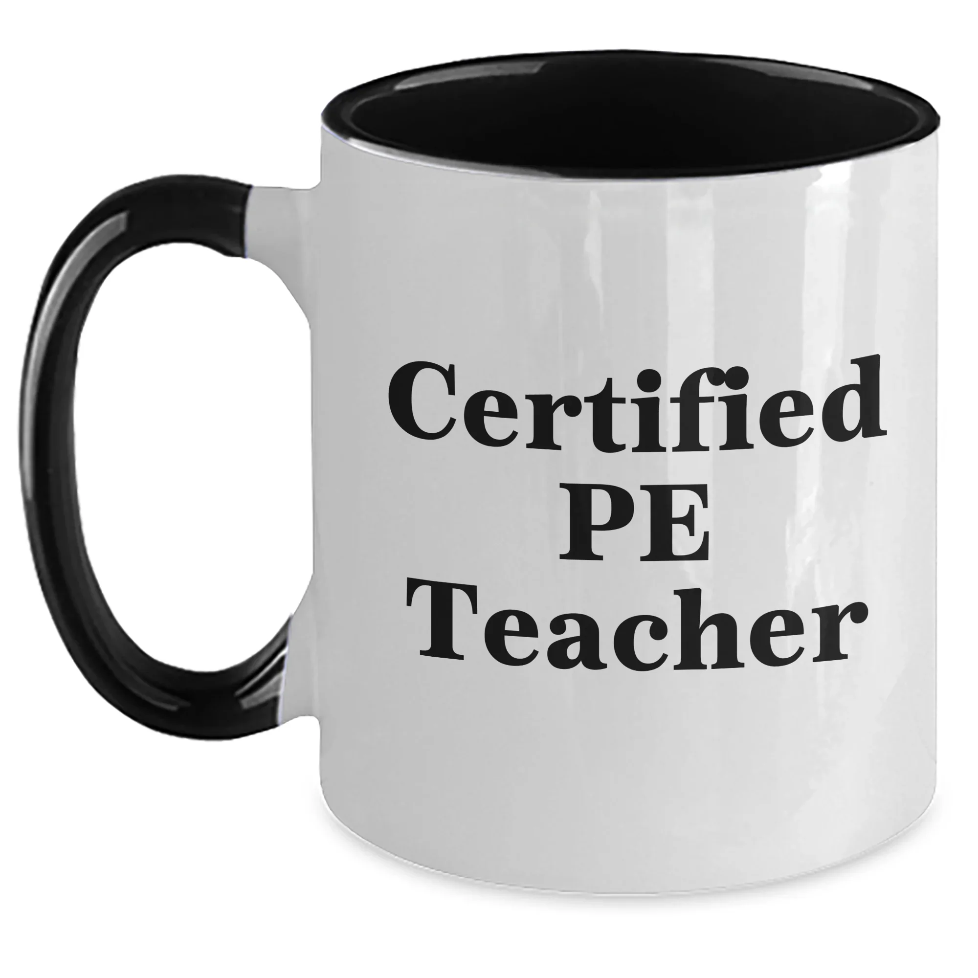 Funny PE Teacher Gifts for Men from Friends on Father's Day, Two Tone Coffee Mug with Inspirational Quote