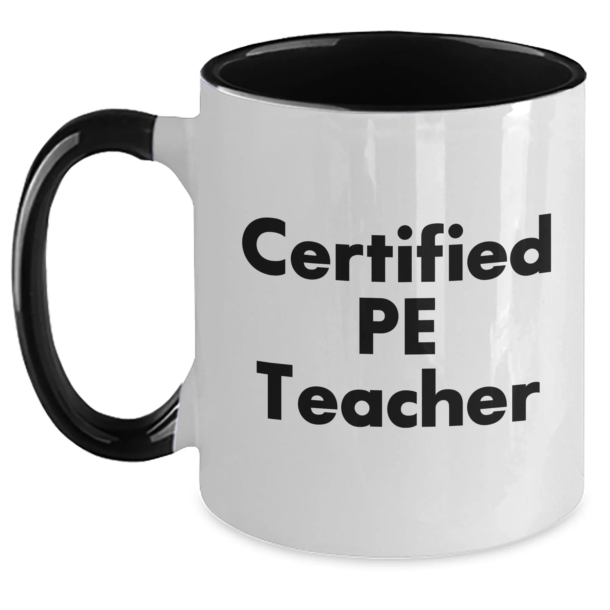 Funny PE Teacher Gifts - 'Love Teaching' Two Tone Coffee Mug for Dad, Teacher, Friend - Father's Day, Unique Gifts from Men to PE Teacher