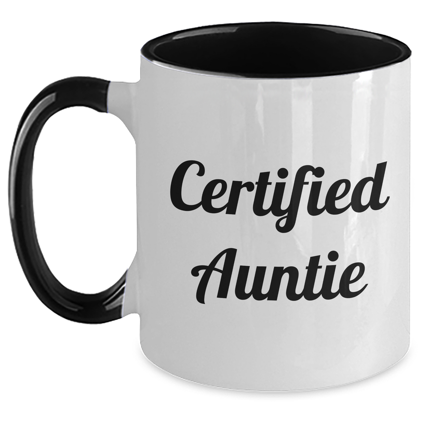 Funny Auntie Certified Gifts from Men to Auntie for Graduation Unique Two Tone Coffee Mugs - Main