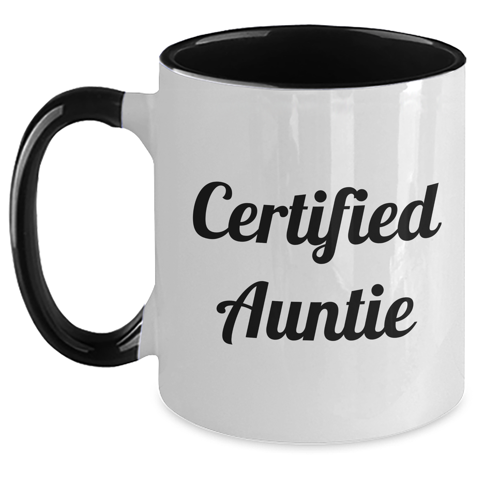 Funny Auntie Certified Gifts from Men to Auntie for Graduation Unique Two Tone Coffee Mugs