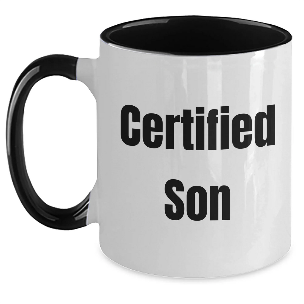 Funny Son Gifts from Mom to Son, Two Tone Coffee Mug for Him, Father's Day Unique Gifts