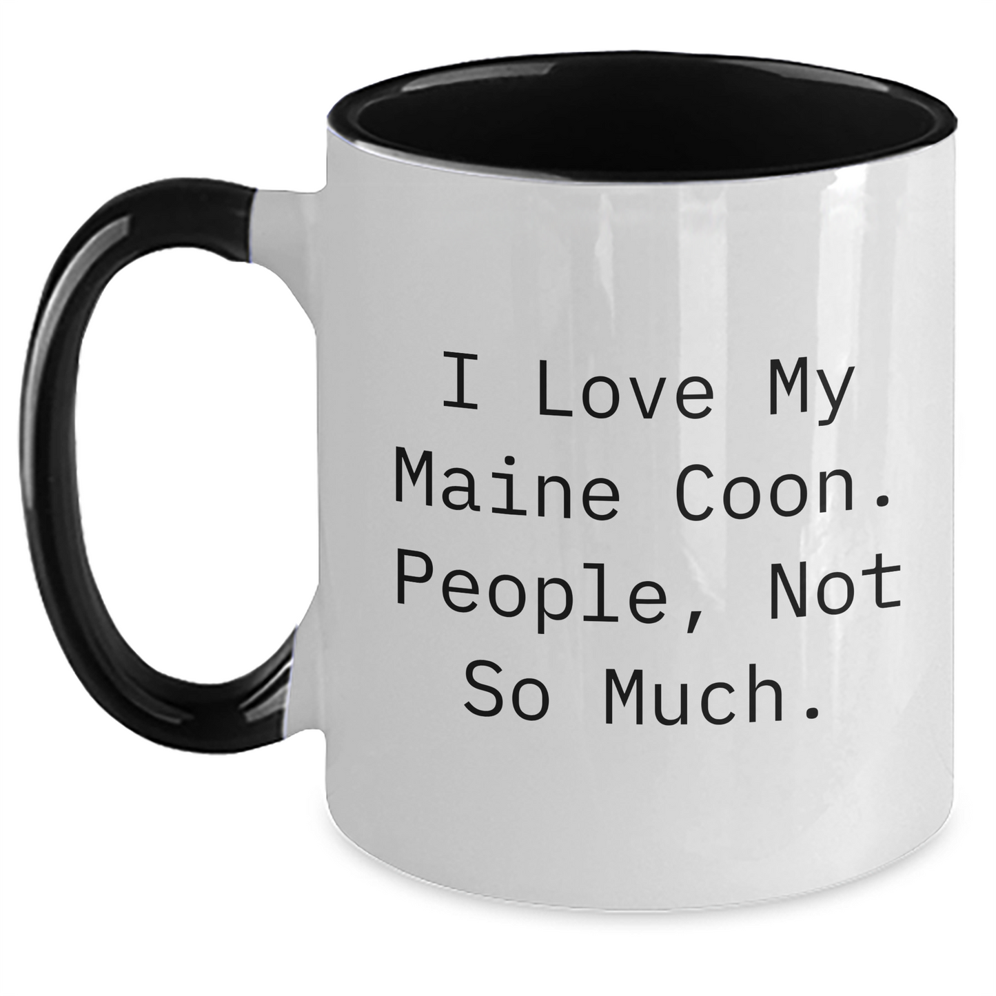 Maine Coon Cat Lovers' Funny Two Tone Coffee Mug, Gifts from Men, Gifts for Maine Coon Cat, Father's Day Unique - Main