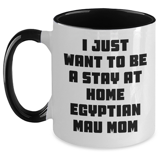 Funny Egyptian Mau Cat Mom Gifts, Two Tone Coffee Mug for Egyptian Mau Cat Lovers, Gifts from Men to Friends and Family, Perfect Father's Day Presents - Main