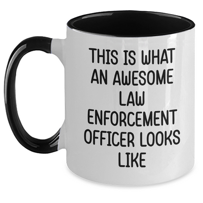 Funny Law Enforcement Officer Gifts, This Is What An Awesome Law Enforcement Officer Looks Like, Two Tone Coffee Mug for Father's Day - Gifts from Family - Gifts for Law Enforcement Officer - Main