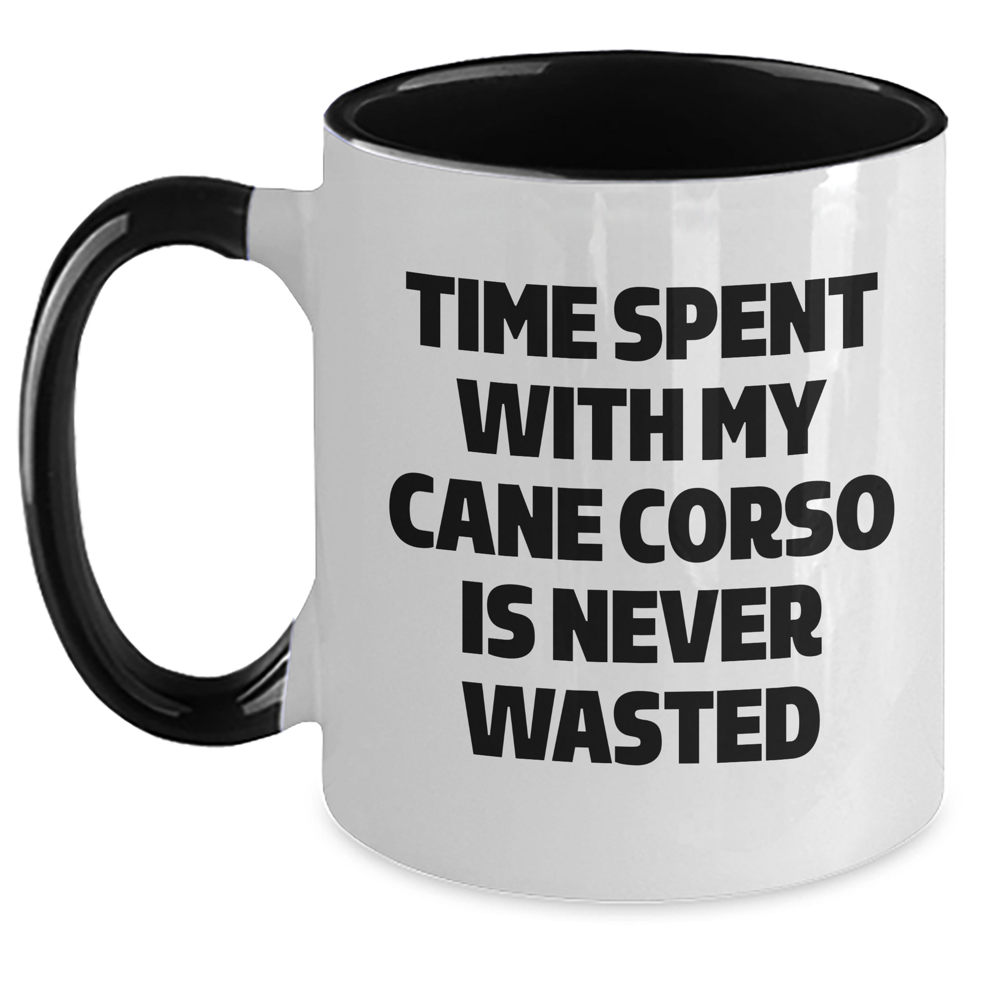 Cute Cane Corso Dog Lover's Two Tone Coffee Mug, Gifts from Men, Father's Day Unique Gifts for Cane Corso Dog Enthusiasts, Funny Quote - Main