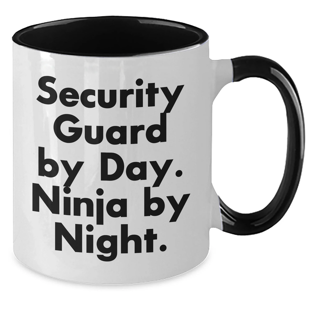 Security Guard By Day Funny Two Tone Coffee Mugs Gifts from Men to Security Guard Graduation Unique